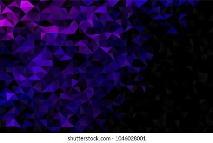 Dark Purple, Pink vector abstract mosaic template. Colorful abstract illustration with gradient. Triangular pattern for your business design.