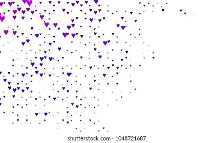 Dark Purple, Pink vector abstract small hearts on white background. Template for valentine day with sweet, romantic concept. Amazing pattern for your design, banner, leaflet.