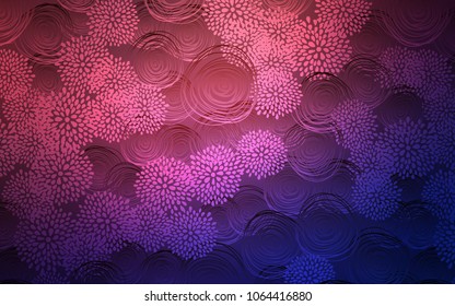 Dark Purple, Pink vector abstract doodle template. An elegant bright illustration with flowers in Natural style. A completely new template for your business design.