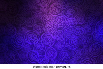 Dark Purple, Pink vector abstract doodle template. Doodle illustration of roses in Origami style with gradient. The pattern can be used for heads of websites and designs.