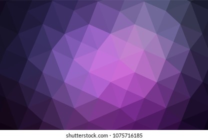 Dark Purple, Pink vector abstract polygonal template. Colorful illustration in abstract style with gradient. The best triangular design for your business.