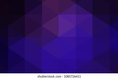 Dark Purple, Pink vector abstract mosaic pattern. Triangular geometric sample with gradient.  Textured pattern can be used for background.