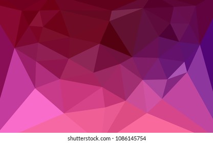 Dark Purple, Pink vector abstract polygonal pattern with a heart in a centre. Polygonal illustration, which consists of triangles. Triangular pattern for your design.