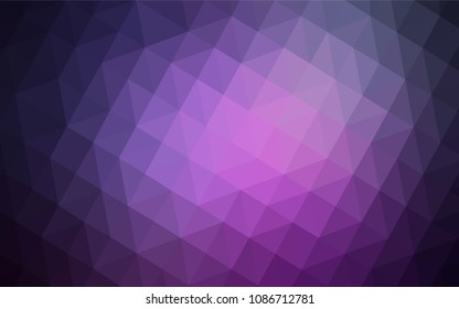 Dark Purple, Pink vector abstract mosaic background. Creative illustration in halftone style with triangles. A new texture for your web site.