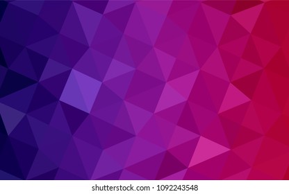Dark Purple, Pink vector abstract mosaic backdrop. Elegant bright polygonal illustration with gradient. The template for cell phone's backgrounds.
