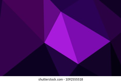 Dark Purple, Pink vector abstract mosaic backdrop. Shining colorful illustration with triangles. A completely new design for your leaflet.