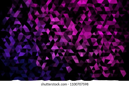 Dark Purple, Pink vector abstract polygonal template. Shining illustration, which consist of triangles. The elegant pattern can be used as part of a brand book.