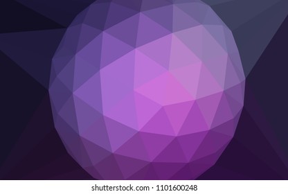 Dark Purple, Pink vector abstract mosaic backdrop with a diamond. Polygonal abstract illustration with gradient. A completely new design for your leaflet.