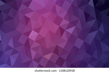 Dark Purple, Pink vector abstract polygonal template. Shining colorful illustration with triangles. Brand new design for your business.