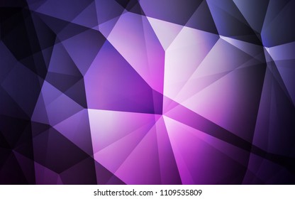 Dark Purple, Pink vector abstract mosaic pattern. Shining colorful illustration with triangles. Pattern for a brand book's backdrop.