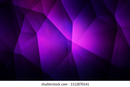 Dark Purple, Pink vector abstract polygonal pattern. Colorful illustration in polygonal style with gradient. Best triangular design for your business.