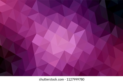 Dark Purple, Pink vector abstract mosaic background. Elegant bright polygonal illustration with gradient. Polygonal design for your web site.