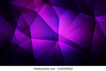 Dark Purple, Pink vector abstract polygonal pattern. Elegant bright polygonal illustration with gradient. New template for your brand book.