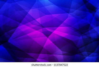 Dark Purple, Pink vector abstract mosaic background. Shining polygonal illustration, which consist of triangles. A completely new design for your leaflet.