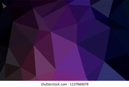 Dark Purple, Pink vector abstract polygonal background. Creative illustration in halftone style with triangles. Template for cell phone's backgrounds.