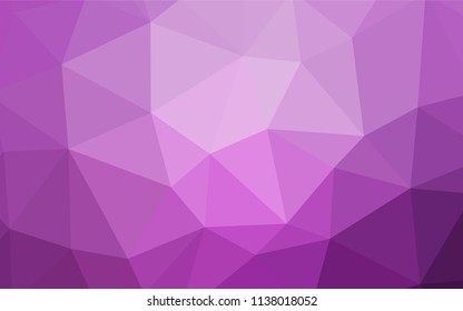 Dark Purple, Pink vector abstract polygonal template. Triangular geometric sample with gradient.  New template for your brand book.
