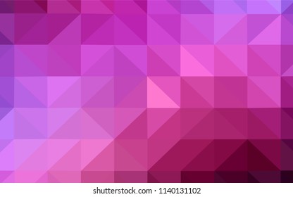 Dark Purple, Pink vector abstract mosaic backdrop. Elegant bright polygonal illustration with gradient. Best triangular design for your business.