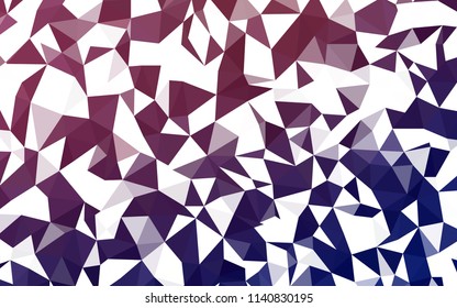 Dark Purple, Pink vector abstract polygonal template. Triangular geometric sample with gradient.  Textured pattern for your backgrounds.