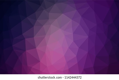Dark Purple, Pink vector abstract mosaic pattern. Shining illustration, which consist of triangles. Brand new style for your business design.