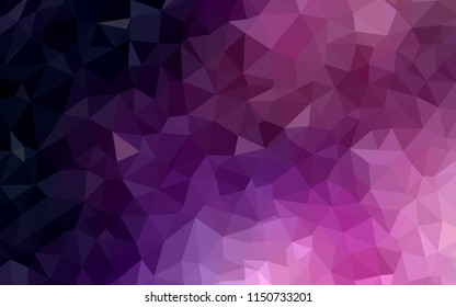 Dark Purple, Pink vector abstract mosaic backdrop. Colorful illustration in abstract style with triangles. Best triangular design for your business.