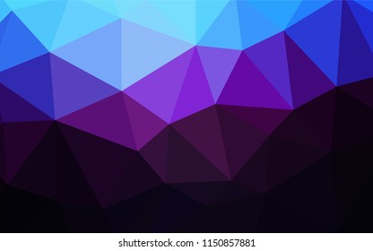 Dark Purple, Pink vector abstract mosaic background. Polygonal abstract illustration with gradient. Completely new template for your banner.