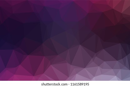 Dark Purple, Pink vector abstract mosaic pattern. Brand new colored illustration in blurry style with gradient. The best triangular design for your business.