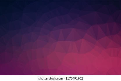 Dark Purple, Pink vector abstract polygonal cover. Glitter abstract illustration with an elegant design. Triangular pattern for your business design.