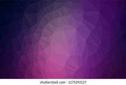 Dark Purple, Pink vector abstract polygonal layout. Colorful abstract illustration with gradient. The polygonal design can be used for your web site.