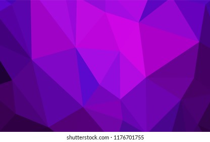 Dark Purple, Pink vector abstract polygonal background. Colorful illustration in polygonal style with gradient. Triangular pattern for your design.