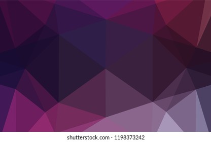 Dark Purple, Pink vector abstract mosaic background. Creative geometric illustration in Origami style with gradient. The template can be used as a background for cell phones.