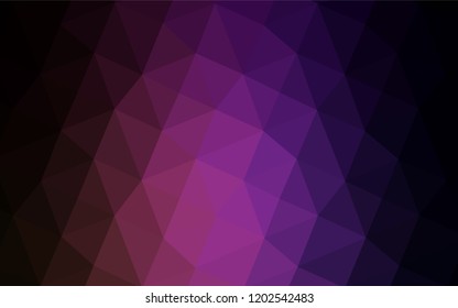 Dark Purple, Pink vector abstract mosaic backdrop. Polygonal abstract illustration with gradient. A new texture for your design.