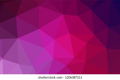 Dark Purple, Pink vector abstract mosaic pattern. Polygonal abstract illustration with gradient. Triangular pattern for your design.