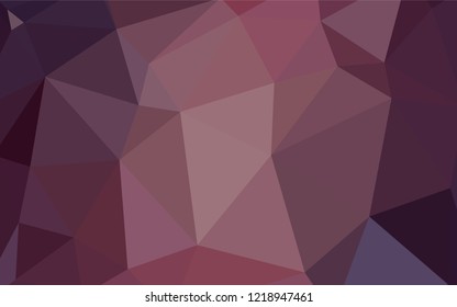 Dark Purple, Pink vector abstract mosaic pattern. A sample with polygonal shapes. Best triangular design for your business.