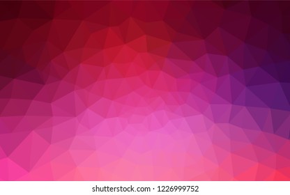 Dark Purple, Pink vector abstract polygonal template. Elegant bright polygonal illustration with gradient. Completely new template for your banner.
