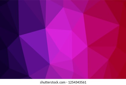 Dark Purple, Pink vector abstract polygonal pattern. A sample with polygonal shapes. New template for your brand book.