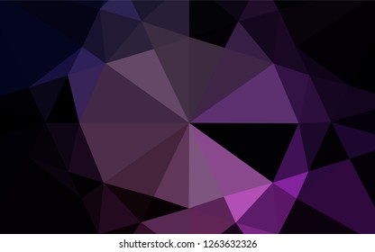Dark Purple, Pink vector abstract mosaic background. Shining illustration, which consist of triangles. Brand new style for your business design.