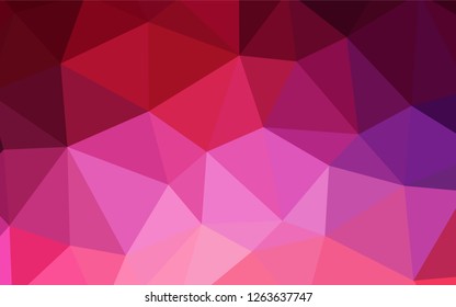 Dark Purple, Pink vector abstract polygonal template. A sample with polygonal shapes. New template for your brand book.