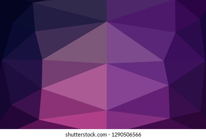 Dark Purple, Pink vector abstract mosaic backdrop. Triangular geometric sample with gradient.  Textured pattern for background.