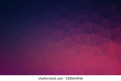 Dark Purple, Pink vector abstract mosaic backdrop. Geometric illustration in Origami style with gradient. Brand new style for your business design.