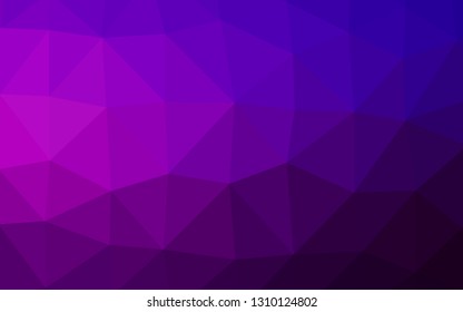 Dark Purple, Pink vector abstract mosaic pattern. Shining illustration, which consist of triangles. Brand new design for your business.