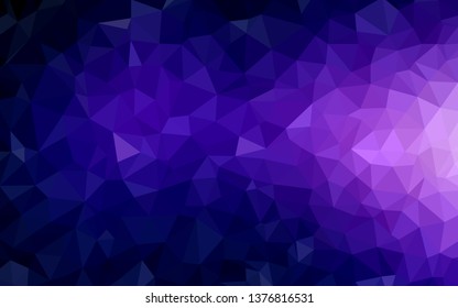 Dark Purple, Pink vector abstract polygonal template. Triangular geometric sample with gradient.  Pattern for a brand book's backdrop.