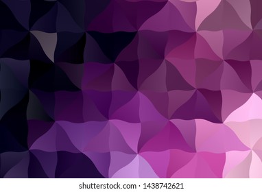 Dark Purple, Pink vector abstract polygonal template. Shining polygonal illustration, which consist of triangles. Textured pattern for your backgrounds.