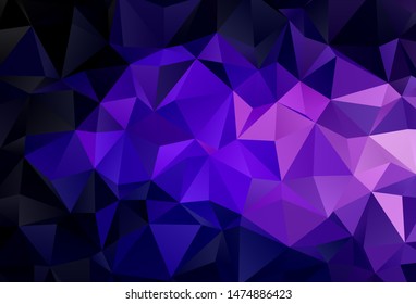 Dark Purple, Pink vector abstract polygonal pattern. Colorful illustration in abstract style with triangles. Triangular pattern for your design.