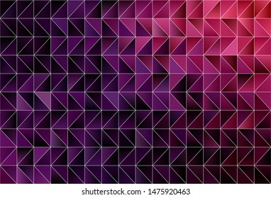 Dark Purple, Pink vector abstract mosaic background. Shining polygonal illustration, which consist of triangles. A completely new design for your leaflet.