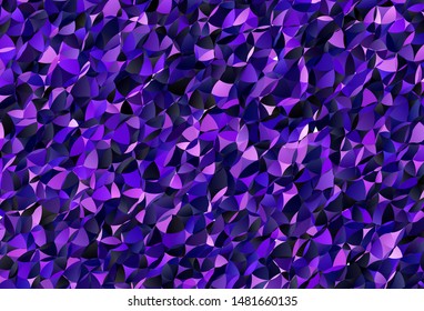 Dark Purple, Pink vector abstract mosaic backdrop. Glitter abstract illustration with an elegant triangles. Triangular pattern for your design.