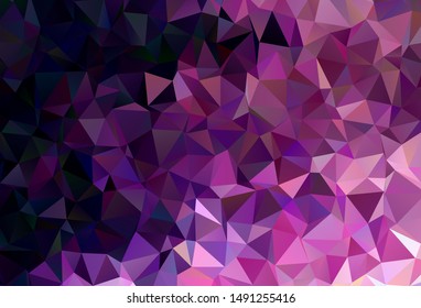 Dark Purple, Pink vector abstract mosaic backdrop. Colorful illustration in polygonal style with gradient. A new texture for your web site.