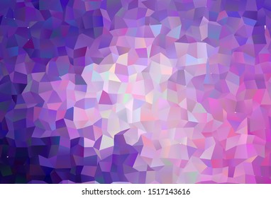 Dark Purple, Pink vector abstract mosaic pattern. Geometric illustration in Origami style with gradient.  A completely new design for your leaflet.