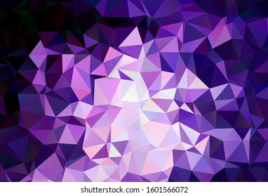 Dark Purple, Pink vector abstract mosaic background. Glitter abstract illustration with an elegant triangles. Brand new design for your business.