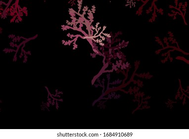 Dark Purple, Pink vector abstract pattern with sakura. Creative illustration in blurred style with leaves, branches. Brand new design for your business.