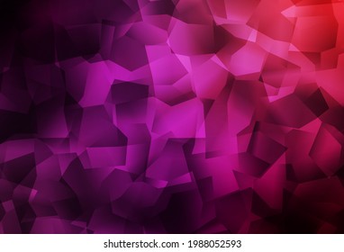 Dark Purple, Pink vector abstract mosaic background. Elegant bright polygonal illustration with gradient. Completely new template for your banner.